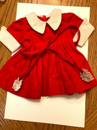 Tagged Terri Lee Classic School Dress,  Red With White Color And Sleeves