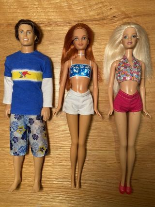 Mattel Barbie Beach Dolls Including Midge Palm Beach Always Dressed 1999