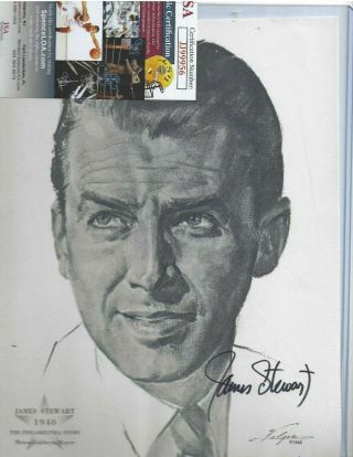 James Jimmy Stewart Hollywood Tv Film Actor Autographed 8x10 Sketch 1962 Jsa