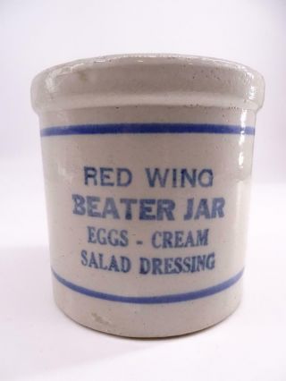 Antique Stoneware Red Wing Beater Jar Eggs Cream Salad Dressing Crock Vintage