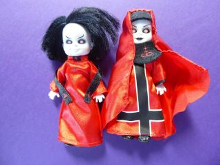 Living Dead Dolls Minis Sinister Minister And Bad Habit Red Set - Loose