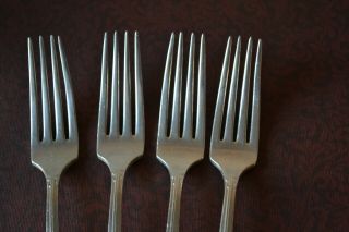 4 x Wm A Rogers Triple Oneida Ltd Park Lane Dinner Forks Silver Plate 7 