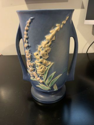 Antique Roseville Blue Foxglove Vase; 48 - 8.
