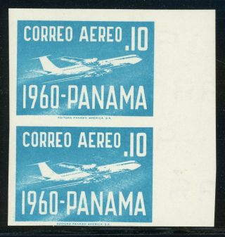 Panama Mnh Specialized: Scott Type Ap76 Essay Large Font 10c Imperf Pair 2 $$$