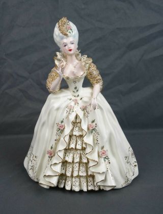 Vintage Florence Ceramics Pasadena Porcelain Marie Antoinette Figurine As Found