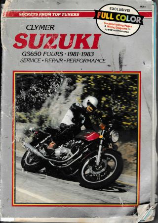Vintage Clymer Suzuki Gs 650 Fours 1981 - 1983 Service,  Repair And Performance
