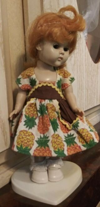 Vintage Vogue Ginny Doll 1956 - 57 Bkw Medford Tagged Pineapple Dress 43