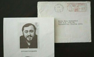 Luciano Pavarotti Opera.  Signed Card Personalized Best Wishes 1979 NYC AUTO 2