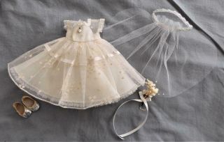 Vintage Arranbee R&b Littlest Angel Doll Clothes,  June - Bridal Gown Outfit - Euc