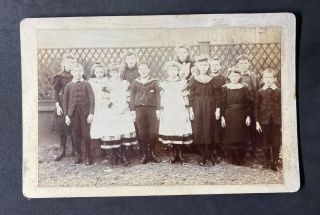 Victorian Photo: Cabinet Card: Group School Children 2 Named Perdue