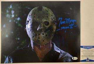 Tom Morga Autographed Friday The 13th Jason Voorhees 11x14 Photo Signed Bas