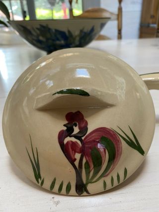 Watt Pottery,  Vintage,  Rooster Design,  French Handle,  Individual Casserole 3