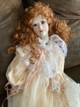 Marie Alana Porcelain Doll " Molly Malone " 1990 Irish Colleen Hand Painted 25”