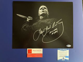 James Jude Courtney Signed Halloween 11x14 Photo With Beckett Michael Myers