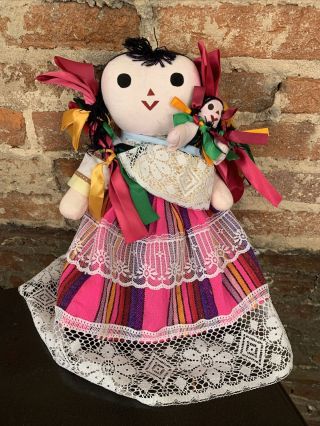 Handmade Mexican Rag Doll - Maria Doll - Muñeca Maria Mexicana