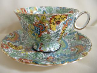 Atlas China Grimwades Stoke On Trent England Paisley Chintz Cup & Saucer