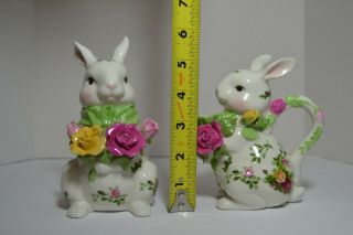 Royal Albert Old Country Rose Pattern Bunny Creamer And Matching Sugar Bowl
