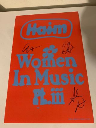 Haim Signed Autograph Women In Music Part Iii Promo Poster Alana Danielle Este