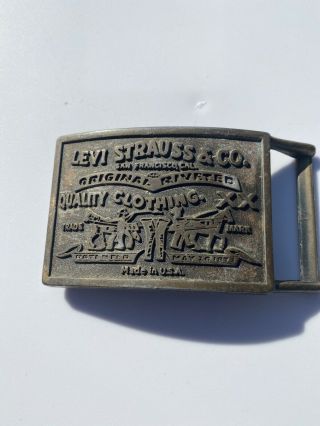 Vintage Levi Strauss & Co Riveted Clothing Jeans Belt Buckle