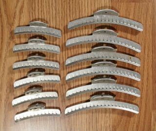 12 40s 50s Vtg Aluminum Goody Wave Hair Clips Beauty Usa Retro Styling Metal