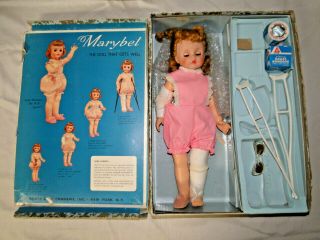 Vintage Boxed Set Mme.  Alexander Vinyl Doll Marybel Gets Well