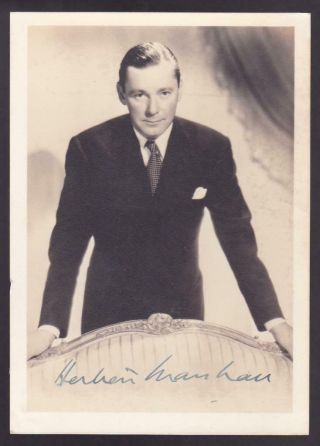 Herbert Marshall (d.  1966) Signed 5x7 Photo Autographed Actor The Fly