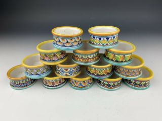 Set of 14 Gialletti Giulio Dec.  A Mano Deruta Italian Porcelain Candle Holders 2