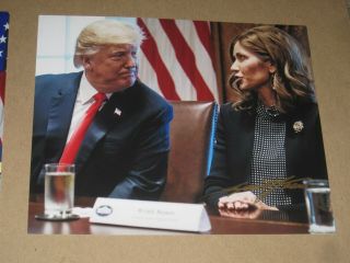 South Dakota Governor Kristi Noem Signed 8x10 Donald Trump Photo Autograph 1
