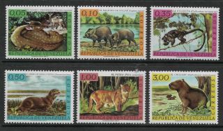 Stamps - Venezuela.  1963.  Venezuelan Wildlife (postage) Set.  Sg: 1766/71.  Mnh.