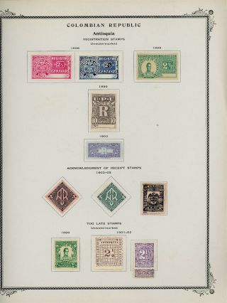 Colombian States Antioquia Scott Specialty Album Page Lot 8 - See Scan - $$$
