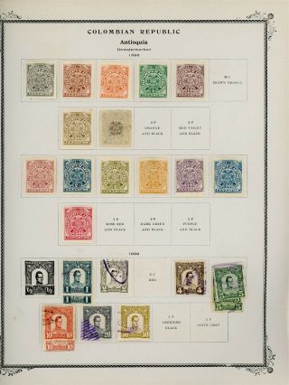 Colombian States Antioquia Scott Specialty Album Page Lot 2 - See Scan - $$$
