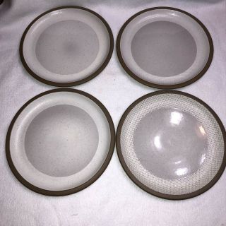 Set Of 4 Midwinter Stoneware By Wedgwood Hopsack 8 3/4 " Luncheon Plates England