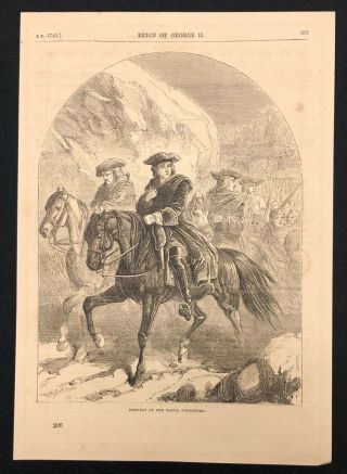 Antique 1873 Book Print Retreat Of The Young Pretender,  Bonnie Prince Charlie