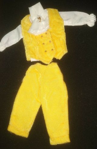 Vintage Barbie Clone Maddie Mod Yellow Pant And Vest Suit