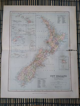 Zealand - Vintage Map Extracted From Phillips 
