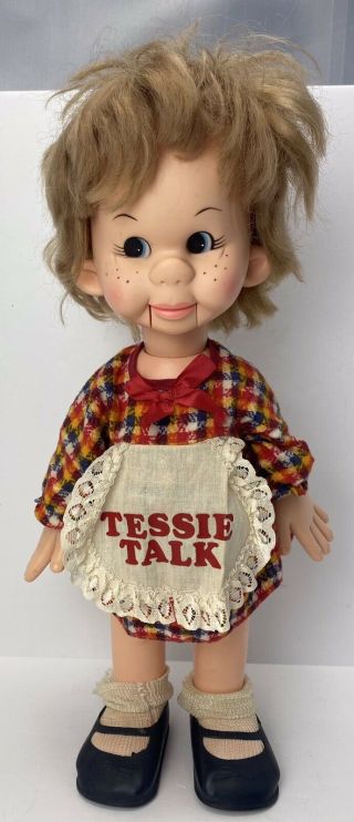 Tessie Talk 18” Girl Ventriloquist Dummy Doll 1974 Horsman Dolls W/fashion Acc