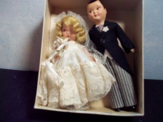 Vtg Storybook Bride And Groom 6 " Tall D - 21