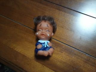Vintage 2 Moody Cuties Rubber Taiwan Crying And The Brat Baby Doll Figure 3 1/2 "