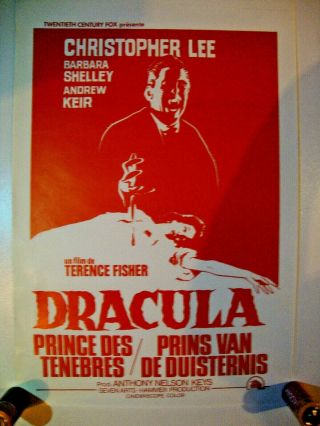 Dracula Prince Of Darkness Movie Poster Belgium 1966 Christopher Lee Shelley