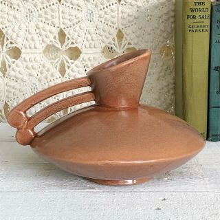 Red Wing Pottery Pink Zephyr Art Deco Pitcher Vase 1580 Atomic 1950s Vintage