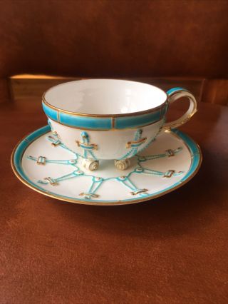 Vintage Bodley Tea Cup And Saucer With Gilt Decorations - Impressed Mark