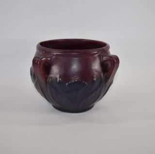 Vintage Van Briggle Pottery Late Teens Mulberry Floral Four Handled Vase 779