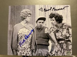 Carol Burnett Vicki Lawrence Dual Signed Autograph 8x10 Photo Mamas Family Show