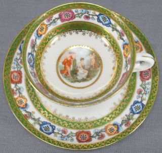 Es Prussia Royal Vienna Style Classical Scene Cabinet Cup & Saucer 1891 - 1900 D