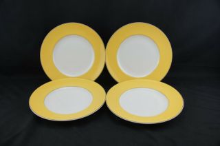 Lenox Kate Spade Gramercy Park Rutherford Yellow Circle 4 Accent Lunch Plates B