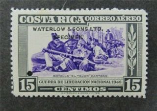 Nystamps Costa Rica Waterlow Color Proof Stamp Mognh Only 100 Exist.  Y21y212