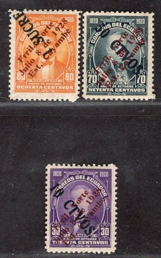 Ecuador 1928 Stamp Sc.  274/6 Mh