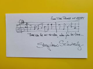 Stephen Schwartz Signed Amqs " When You Believe " From The Prince Of Egypt