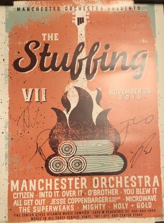 Manchester Orchestra Signed 18x24 Concert Poster Autographed
