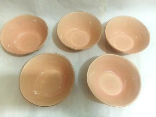 Vietri Italy Pink Seashell Starfish Ceramic Porcelain Cereal Bowls Set Of 5